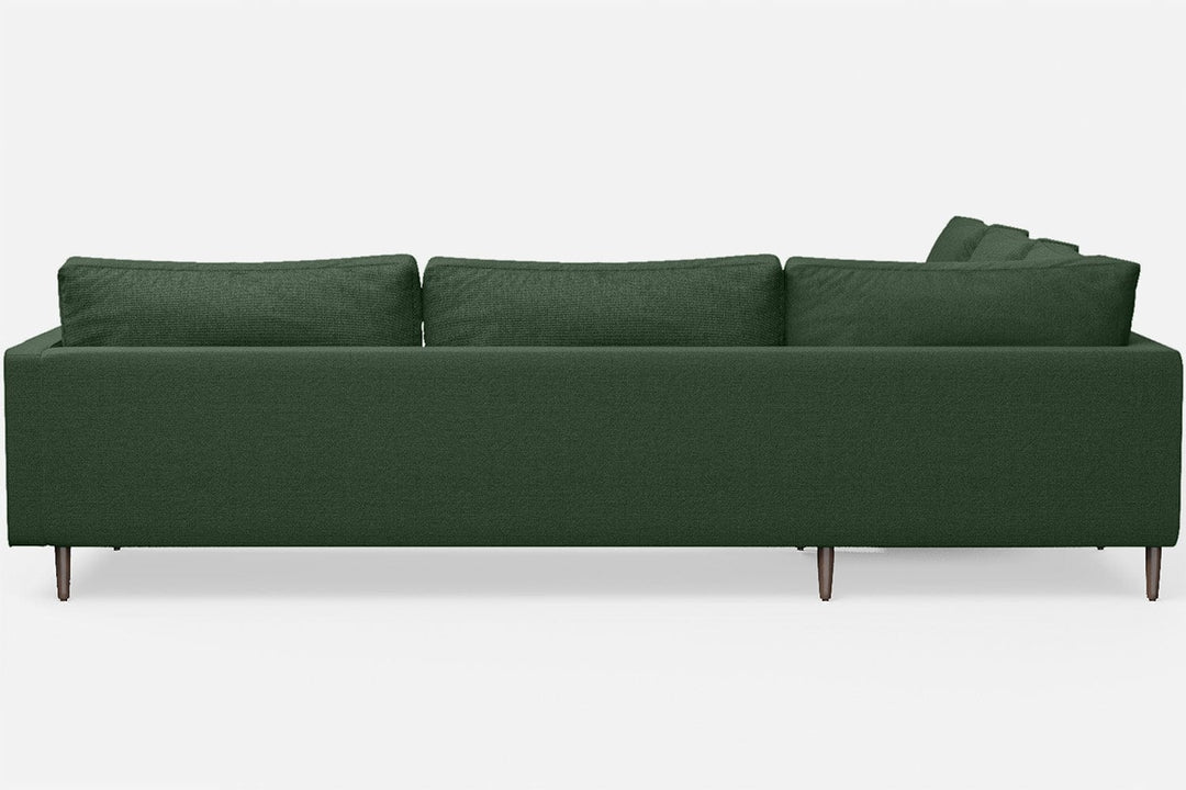 LIVELUSSO Corner Sofa Gela 5 Seater Corner Sofa Forest Green Linen Fabric