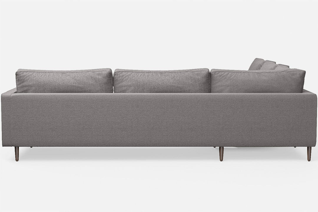 LIVELUSSO Corner Sofa Gela 5 Seater Corner Sofa Grey Linen Fabric