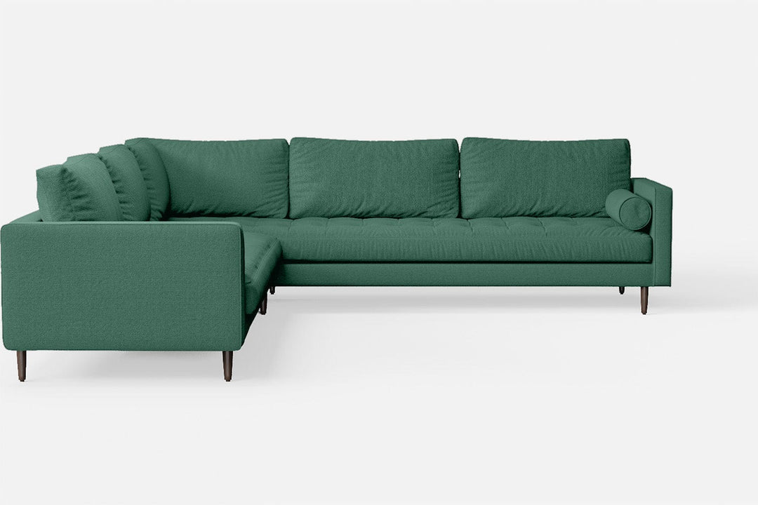 LIVELUSSO Corner Sofa Gela 5 Seater Corner Sofa Mint Green Linen Fabric