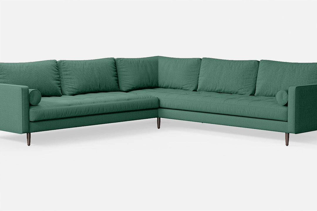 LIVELUSSO Corner Sofa Gela 5 Seater Corner Sofa Mint Green Linen Fabric