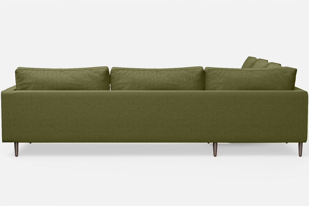 LIVELUSSO Corner Sofa Gela 5 Seater Corner Sofa Olive Linen Fabric