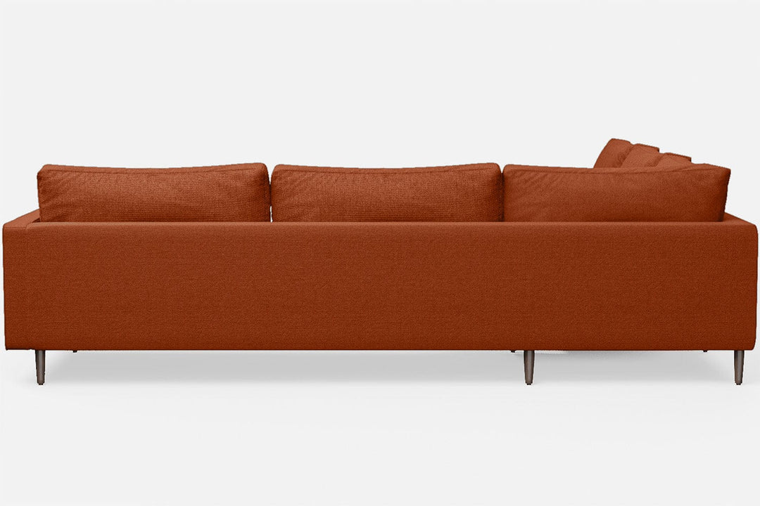 LIVELUSSO Corner Sofa Gela 5 Seater Corner Sofa Orange Linen Fabric