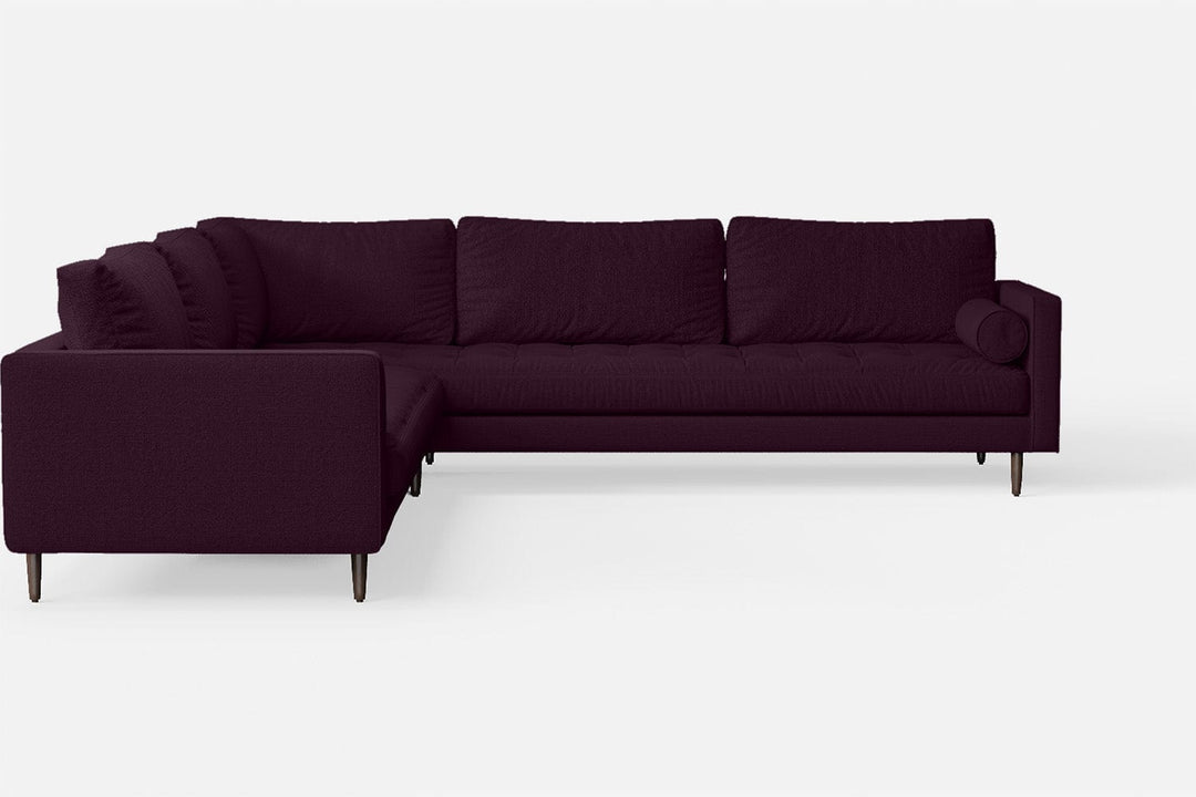 LIVELUSSO Corner Sofa Gela 5 Seater Corner Sofa Purple Linen Fabric