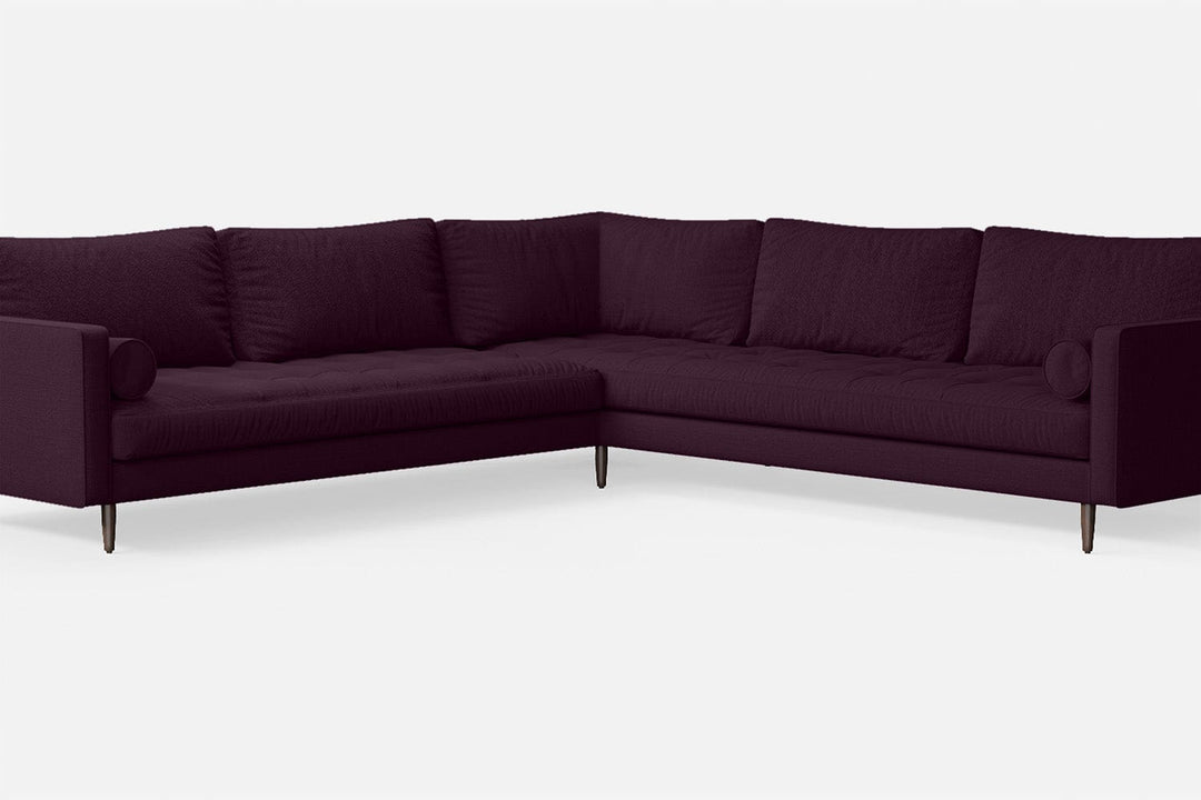 LIVELUSSO Corner Sofa Gela 5 Seater Corner Sofa Purple Linen Fabric