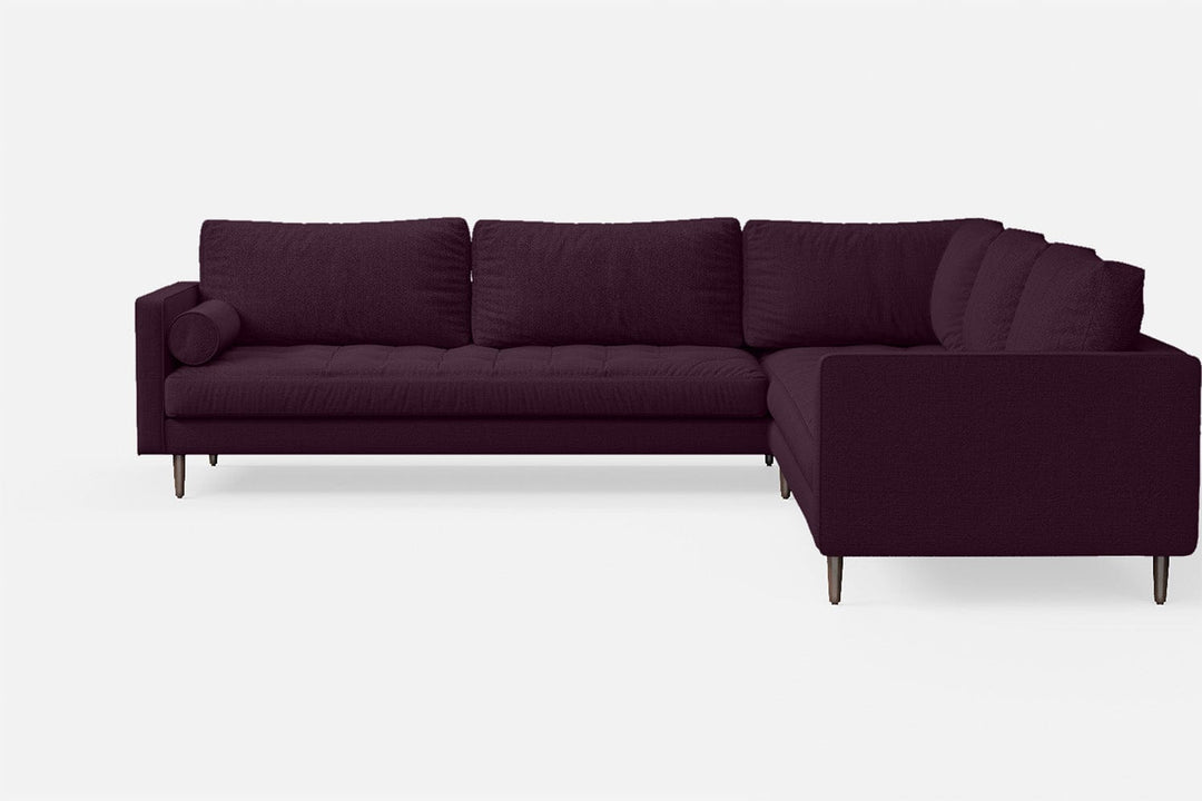 LIVELUSSO Corner Sofa Gela 5 Seater Corner Sofa Purple Linen Fabric