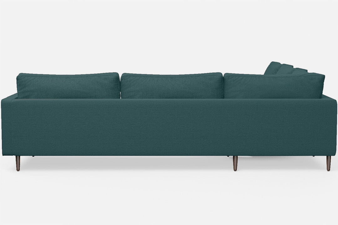 LIVELUSSO Corner Sofa Gela 5 Seater Corner Sofa Teal Linen Fabric