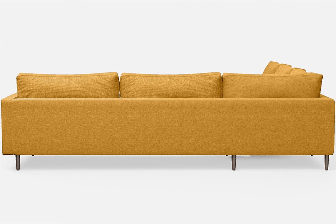 LIVELUSSO Corner Sofa Gela 5 Seater Corner Sofa Yellow Linen Fabric