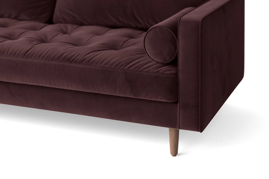 LIVELUSSO Corner Sofa Gela 5 Seater Corner Sofa Grape Velvet