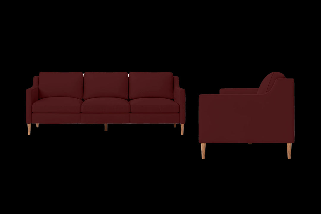 LIVELUSSO Sofa Greco 3 Seater Sofa Red Leather