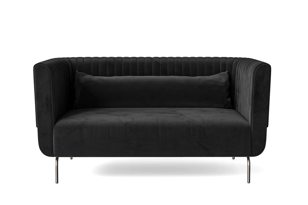 LIVELUSSO Sofa Jackson 2 Seater Sofa Black Velvet