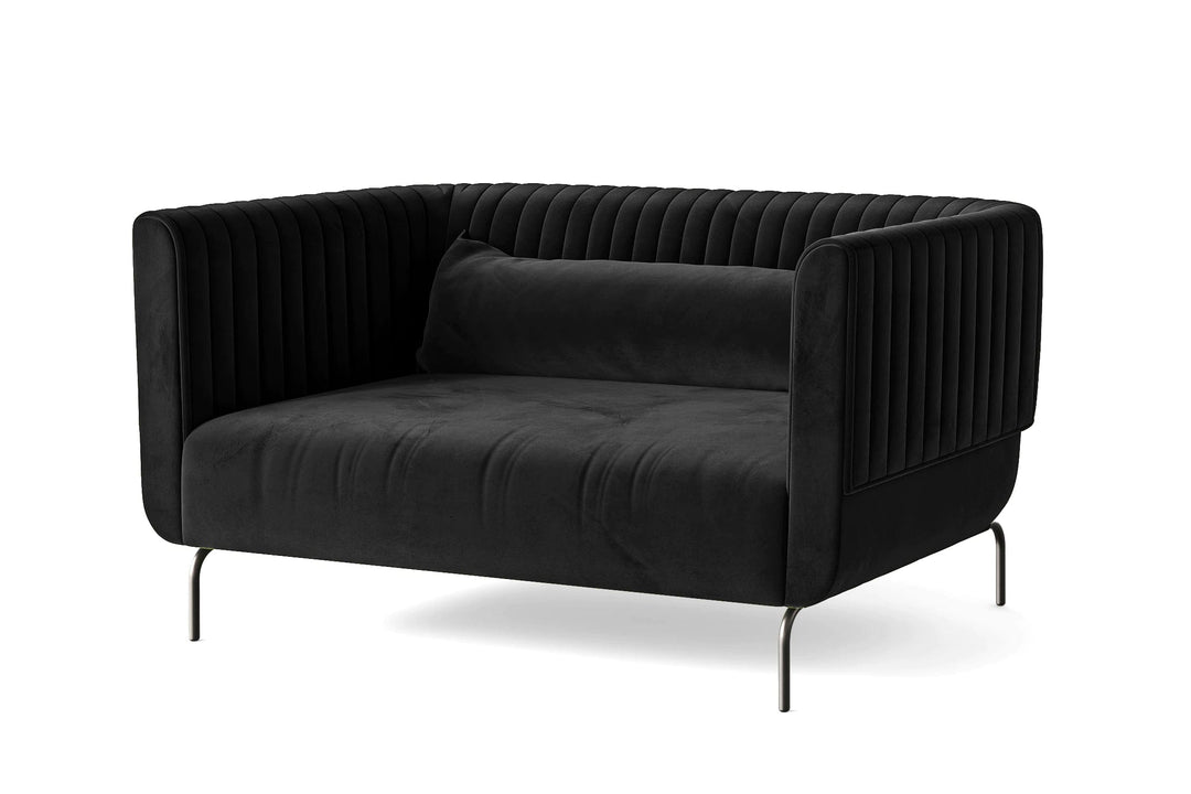 LIVELUSSO Sofa Jackson 2 Seater Sofa Black Velvet