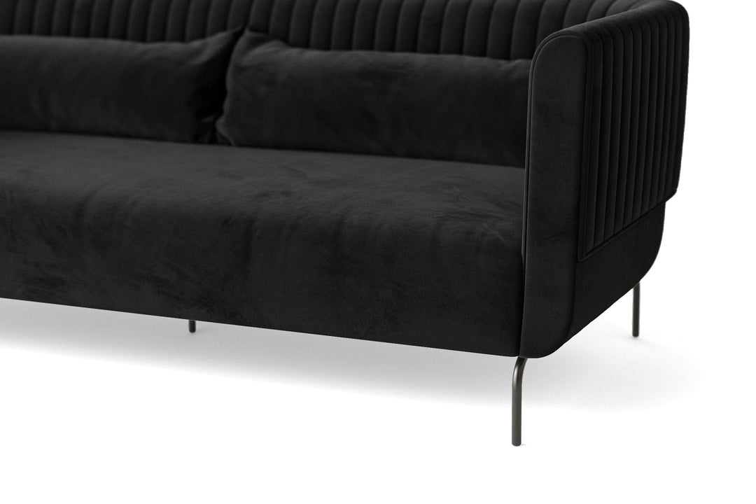 LIVELUSSO Sofa Jackson 2 Seater Sofa Black Velvet