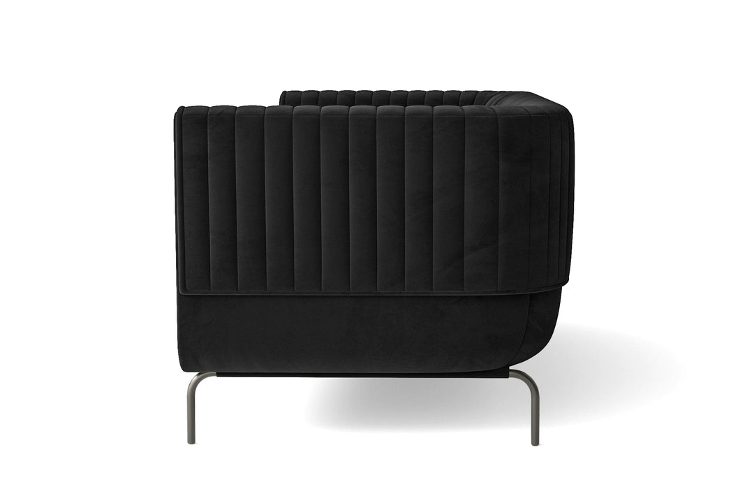 LIVELUSSO Sofa Jackson 2 Seater Sofa Black Velvet