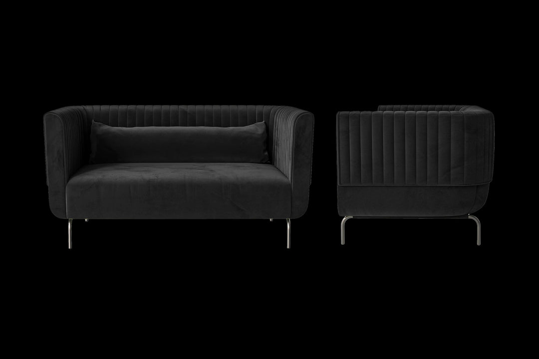 LIVELUSSO Sofa Jackson 2 Seater Sofa Black Velvet