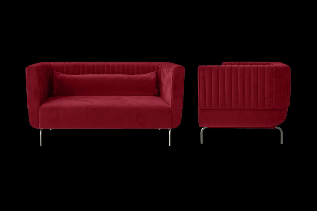 LIVELUSSO Sofa Jackson 2 Seater Sofa Red Velvet