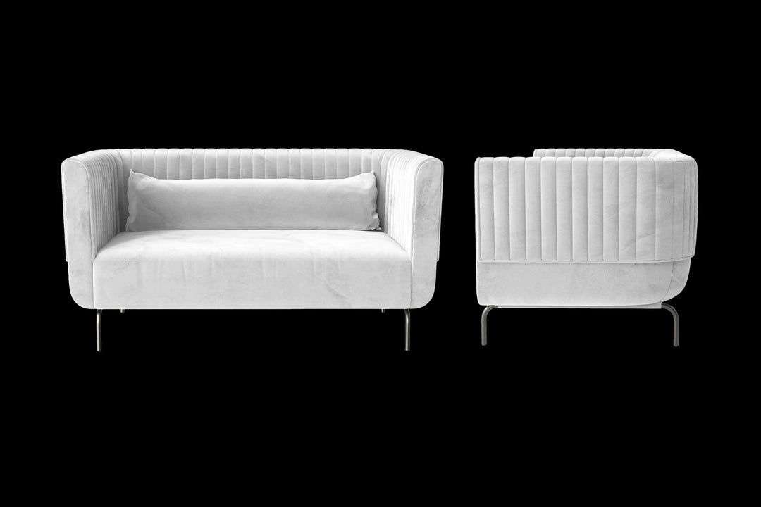 LIVELUSSO Sofa Jackson 2 Seater Sofa White Velvet