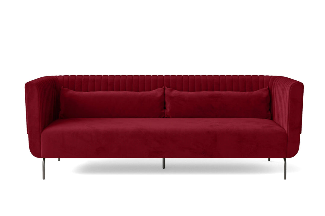 LIVELUSSO Sofa Jackson 3 Seater Sofa Red Velvet