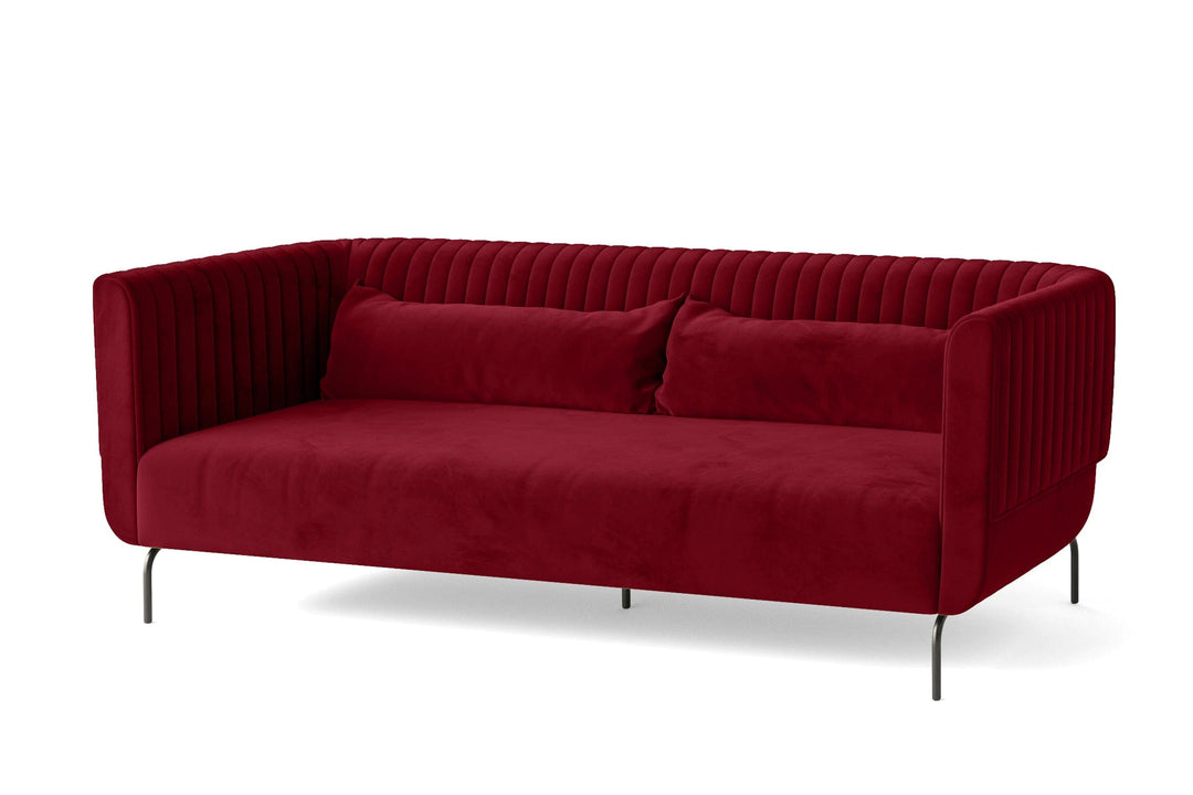 LIVELUSSO Sofa Jackson 3 Seater Sofa Red Velvet