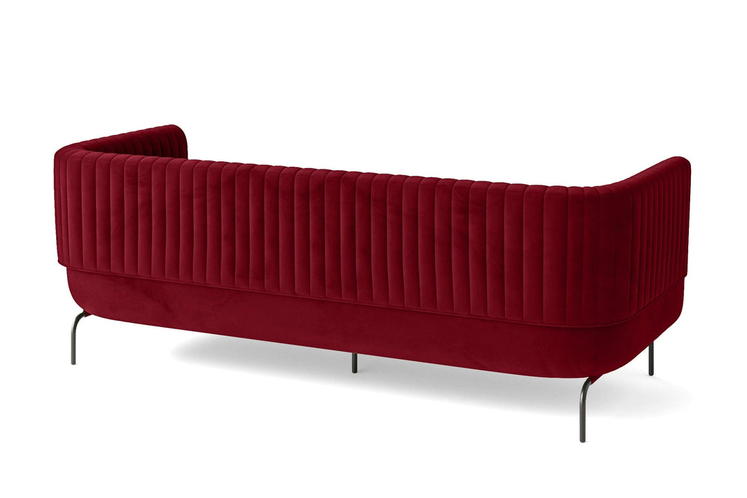 LIVELUSSO Sofa Jackson 3 Seater Sofa Red Velvet