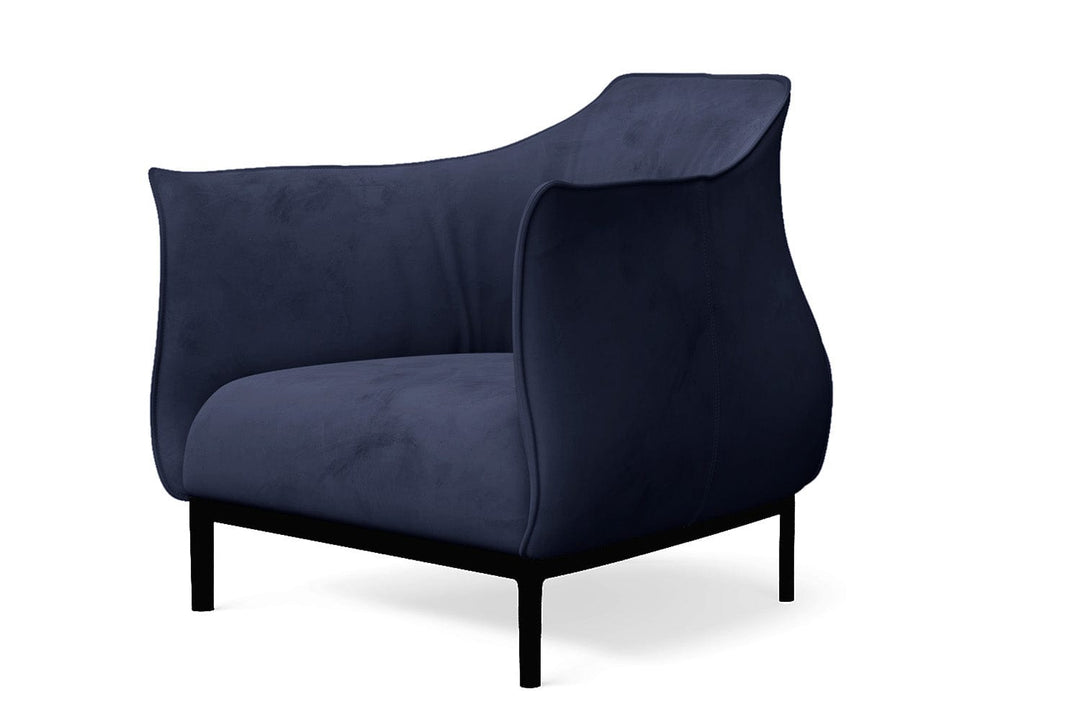 LIVELUSSO Armchair Lamezia Armchair Dark Blue Velvet