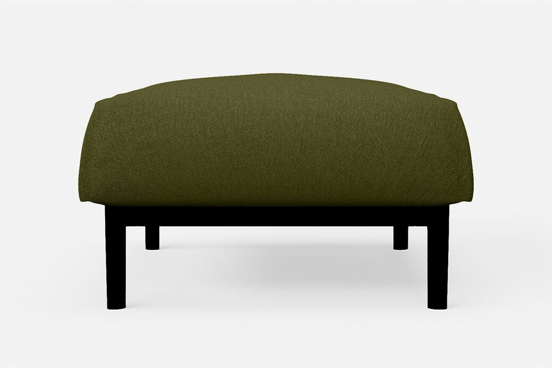 LIVELUSSO Ottoman Lamezia Ottoman Olive Linen Fabric