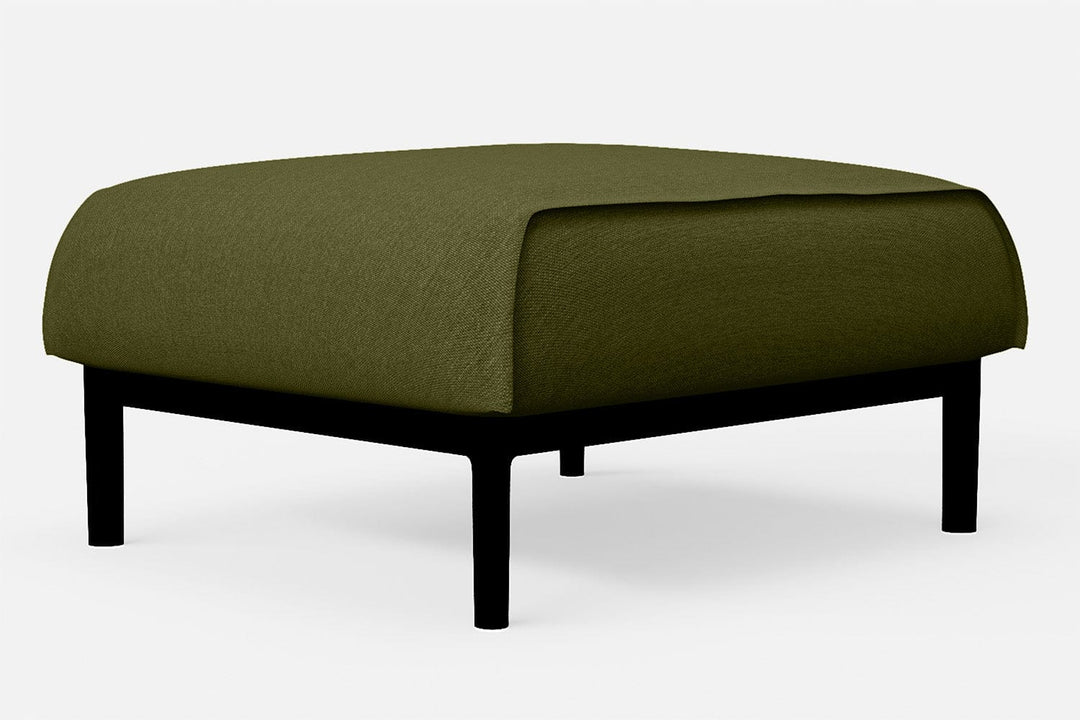 LIVELUSSO Ottoman Lamezia Ottoman Olive Linen Fabric