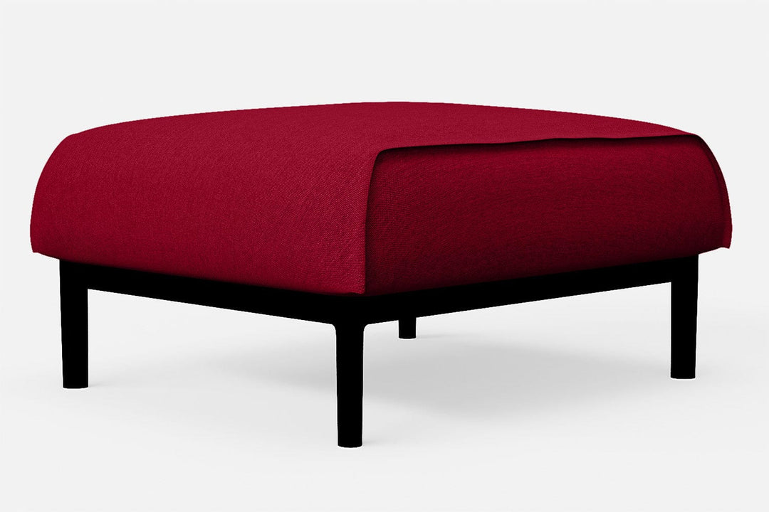 LIVELUSSO Ottoman Lamezia Ottoman Red Linen Fabric