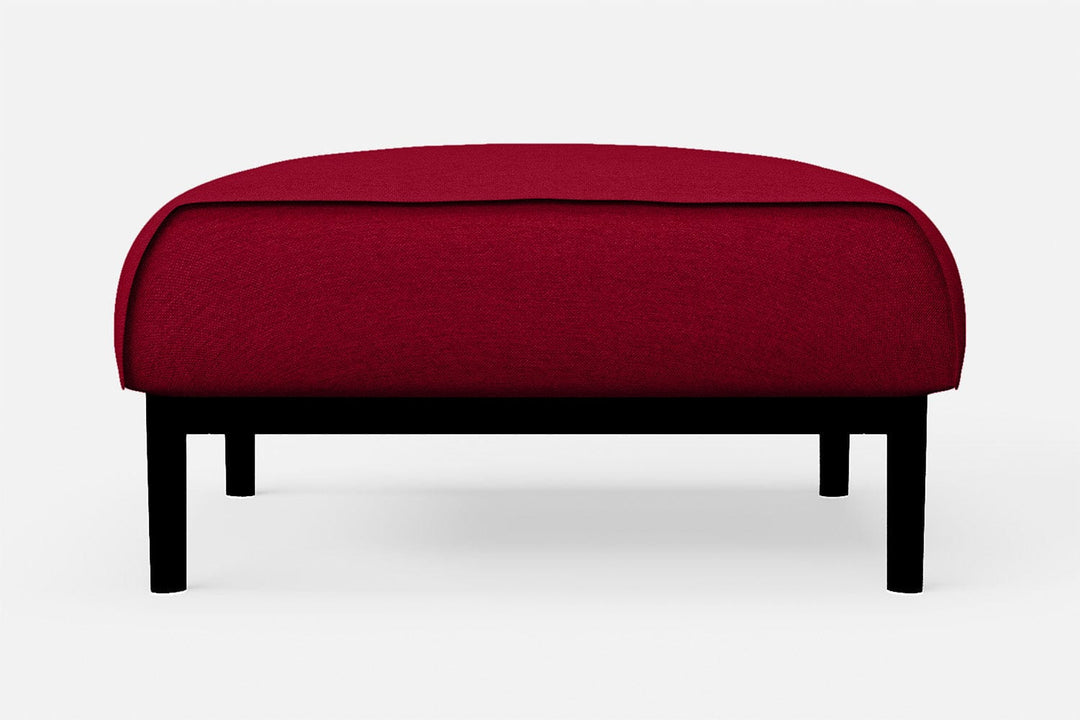 LIVELUSSO Ottoman Lamezia Ottoman Red Linen Fabric