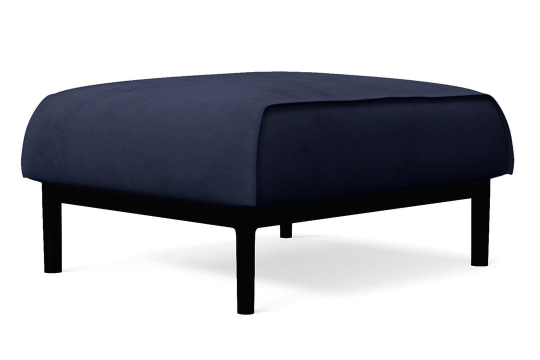 LIVELUSSO Ottoman Lamezia Ottoman Dark Blue Velvet