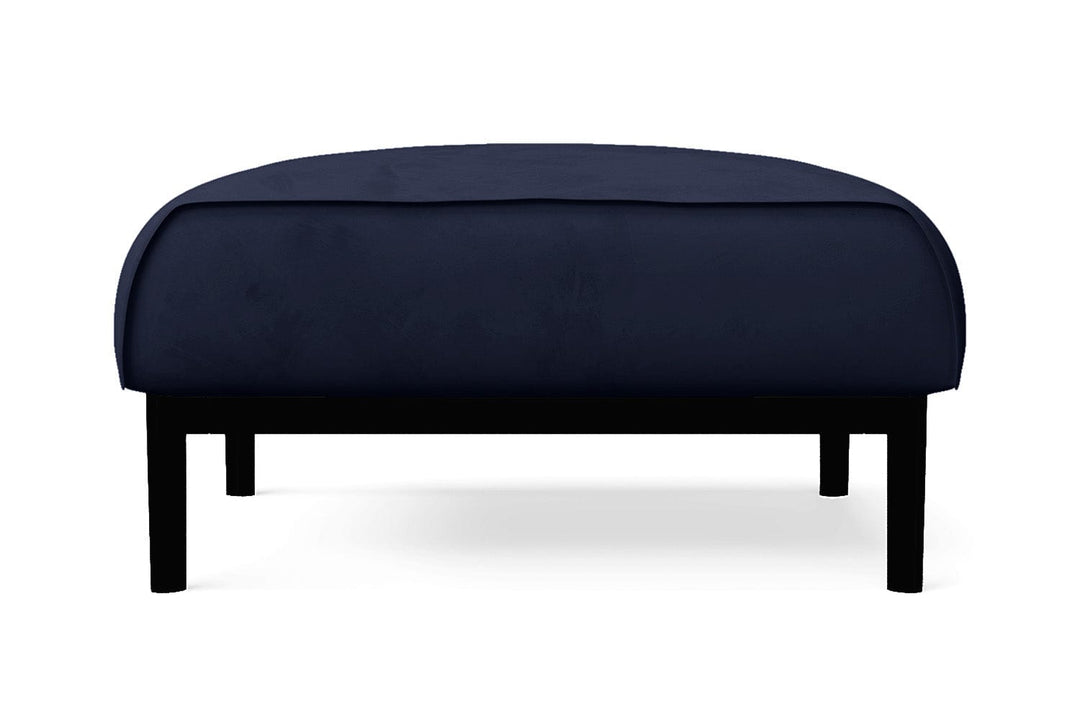 LIVELUSSO Ottoman Lamezia Ottoman Dark Blue Velvet