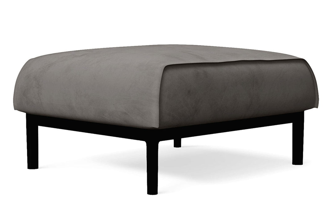 LIVELUSSO Ottoman Lamezia Ottoman Grey Velvet