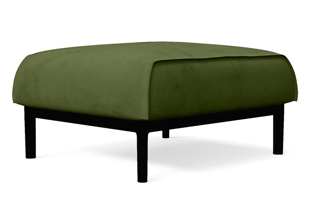 LIVELUSSO Ottoman Lamezia Ottoman Lime Velvet