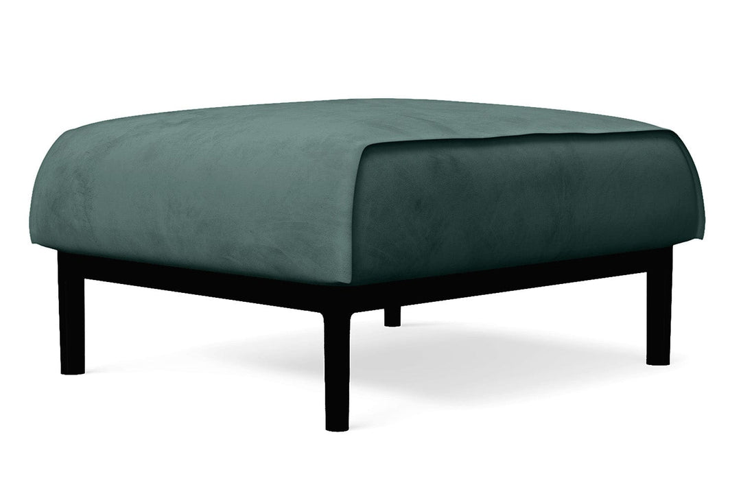 LIVELUSSO Ottoman Lamezia Ottoman Teal Velvet