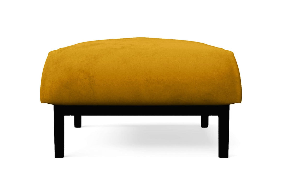 LIVELUSSO Ottoman Lamezia Ottoman Yellow Velvet