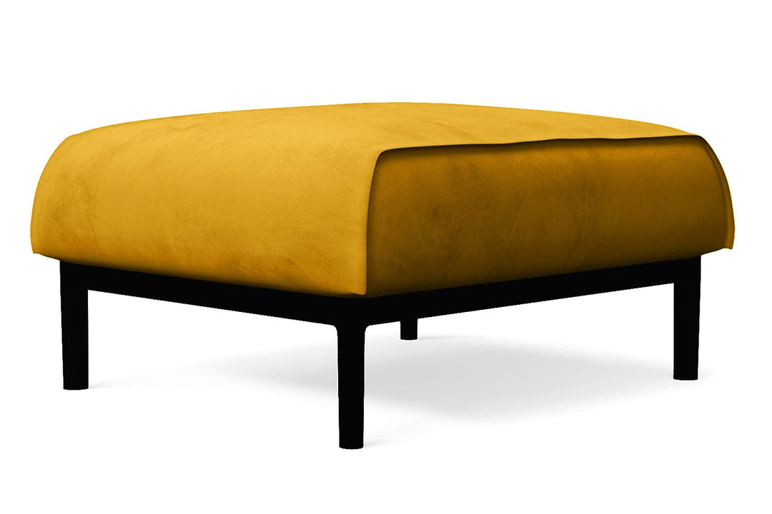 LIVELUSSO Ottoman Lamezia Ottoman Yellow Velvet