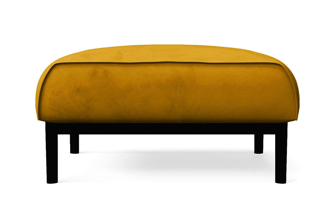 LIVELUSSO Ottoman Lamezia Ottoman Yellow Velvet