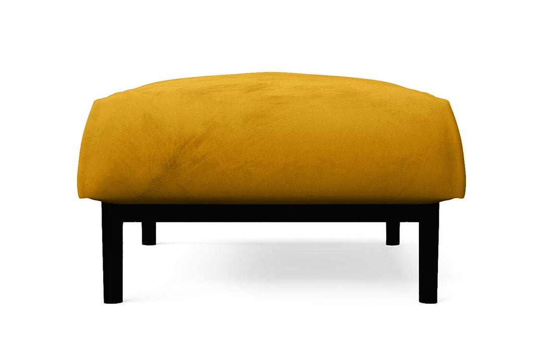 LIVELUSSO Ottoman Lamezia Ottoman Yellow Velvet