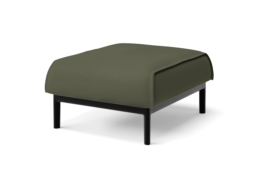 LIVELUSSO Ottoman Lamezia Ottoman Sage Leather