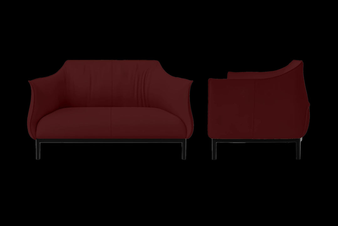 LIVELUSSO Sofa Lamezia 2 Seater Sofa Red Leather