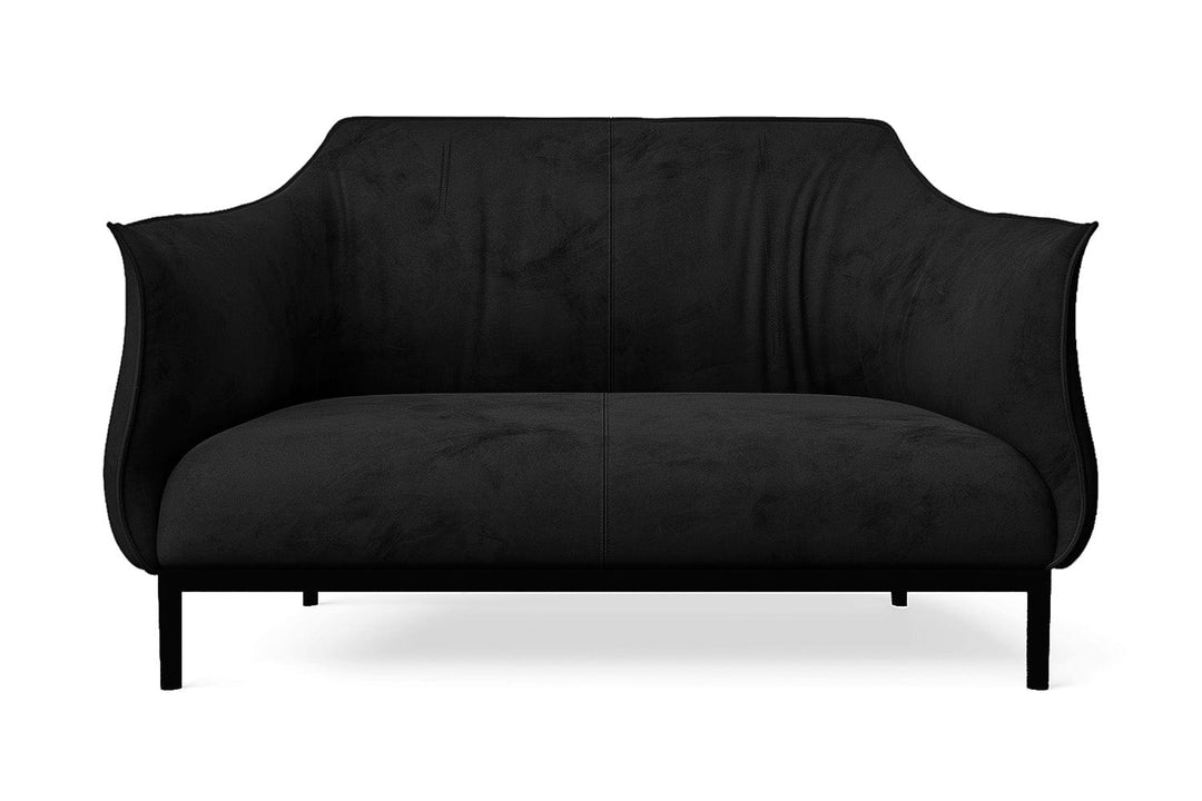 LIVELUSSO Sofa Lamezia 2 Seater Sofa Black Velvet