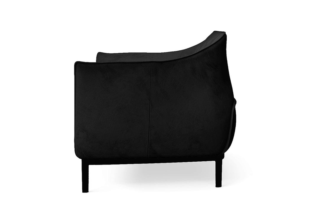 LIVELUSSO Sofa Lamezia 2 Seater Sofa Black Velvet