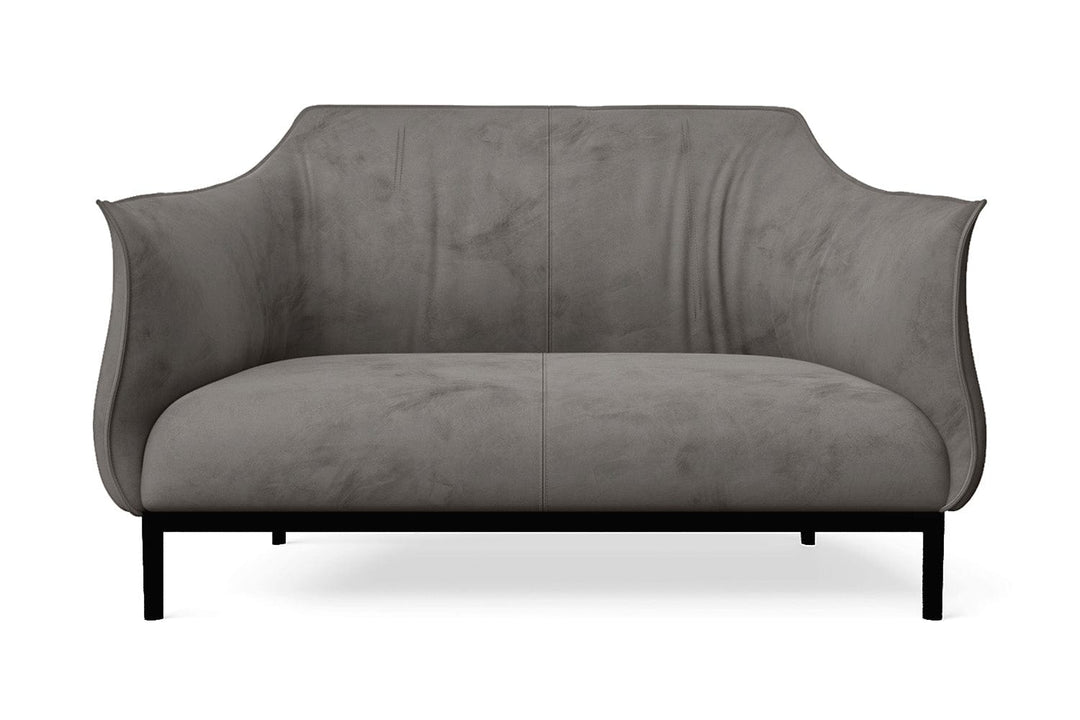 LIVELUSSO Sofa Lamezia 2 Seater Sofa Grey Velvet