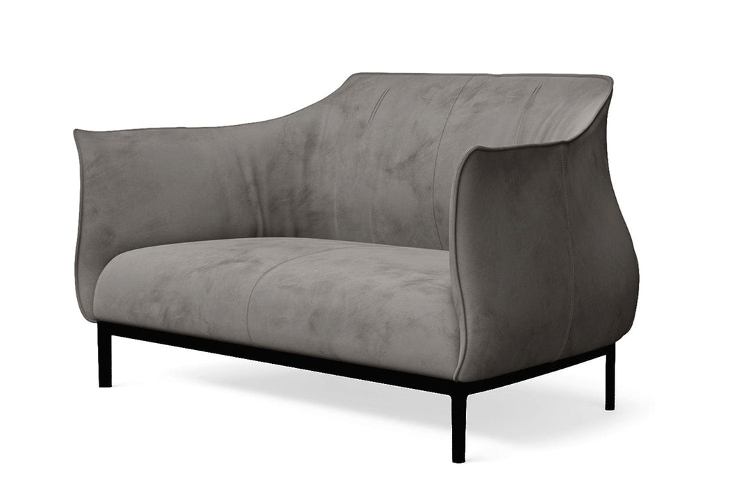 LIVELUSSO Sofa Lamezia 2 Seater Sofa Grey Velvet