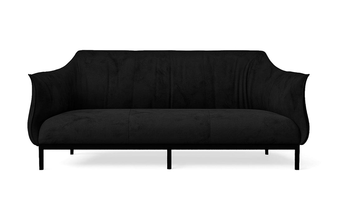 LIVELUSSO Sofa Lamezia 3 Seater Sofa Black Velvet