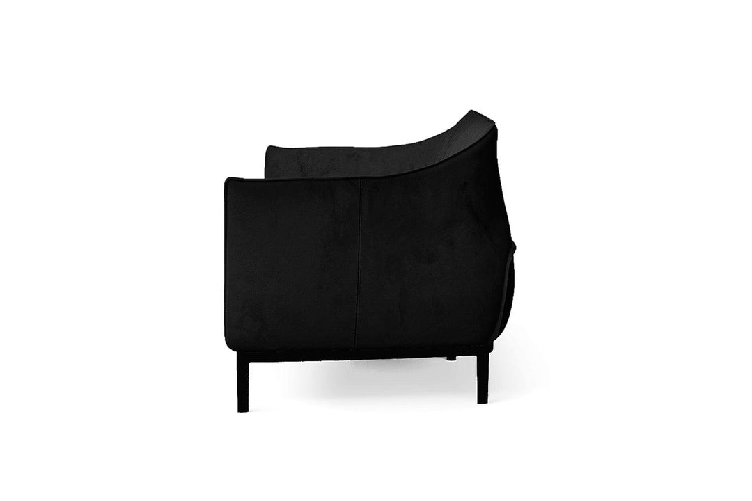 LIVELUSSO Sofa Lamezia 3 Seater Sofa Black Velvet