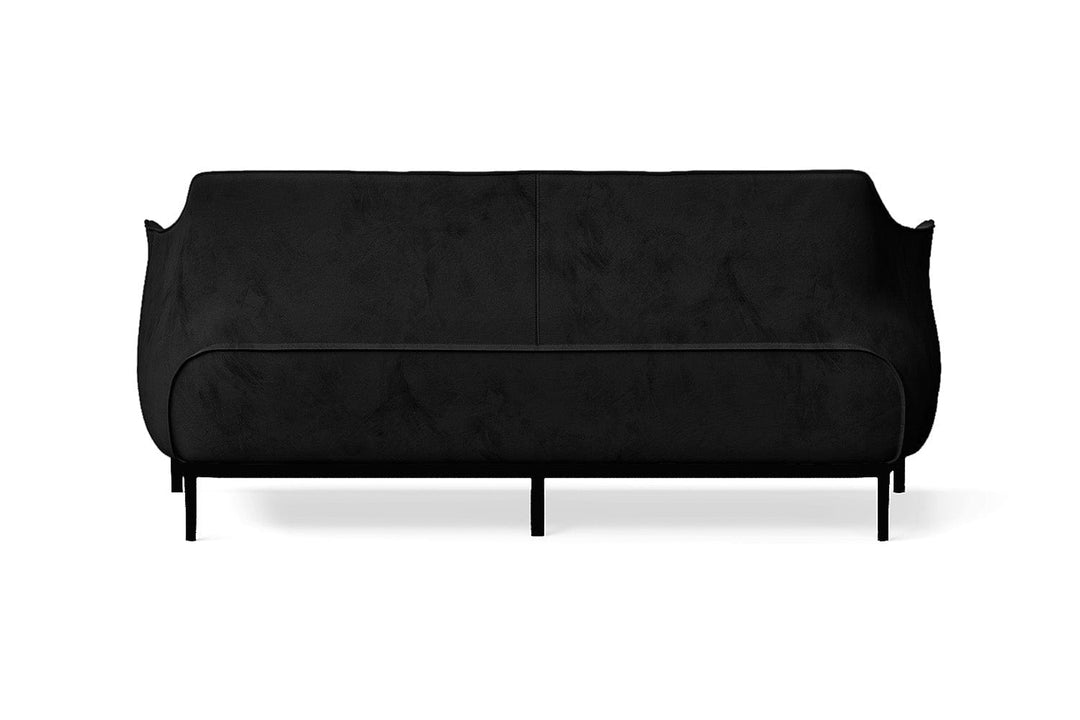 LIVELUSSO Sofa Lamezia 3 Seater Sofa Black Velvet