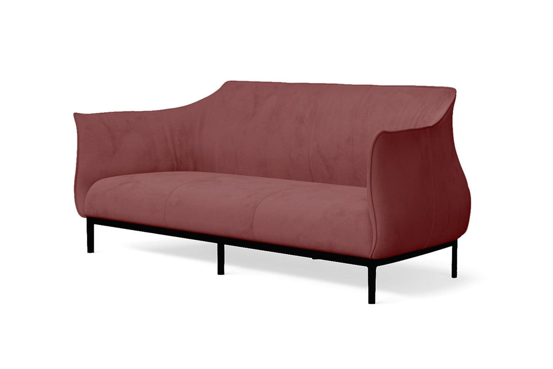 LIVELUSSO Sofa Lamezia 3 Seater Sofa Pink Velvet