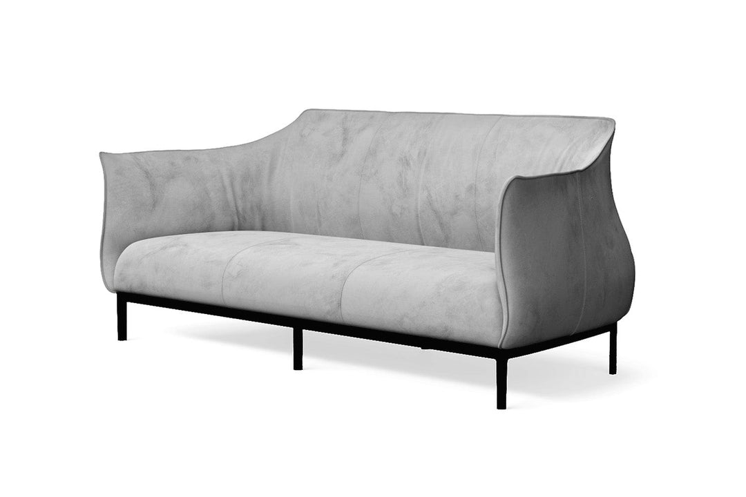 LIVELUSSO Sofa Lamezia 3 Seater Sofa White Velvet