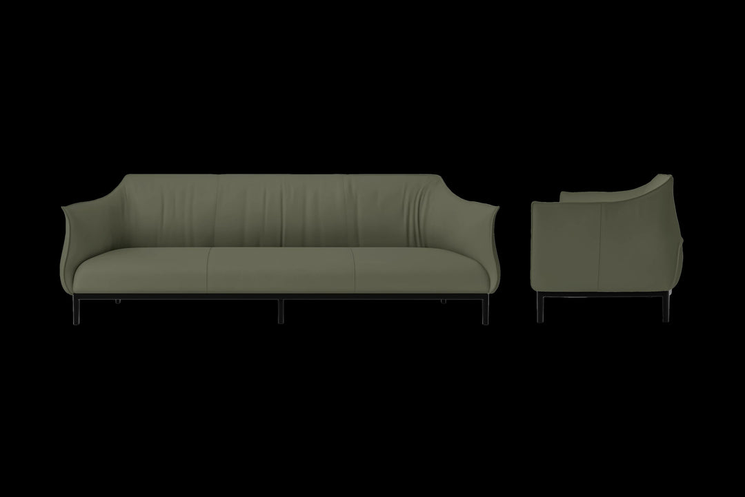 LIVELUSSO Sofa Lamezia 4 Seater Sofa Sage Leather