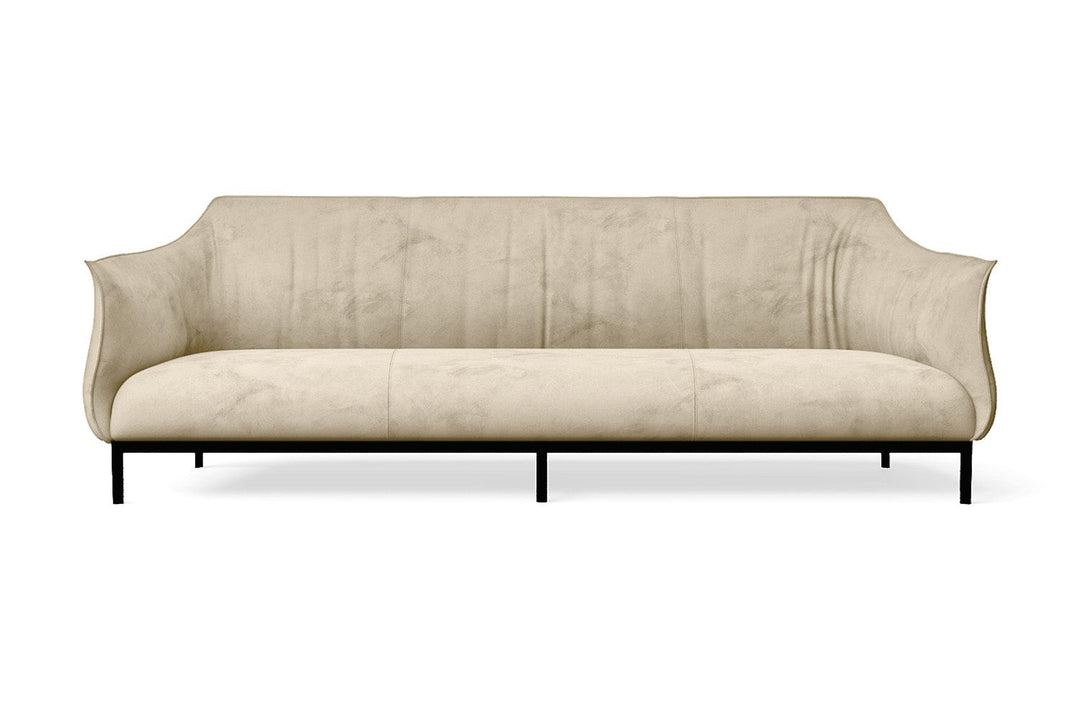 LIVELUSSO Sofa Lamezia 4 Seater Sofa Cream Velvet